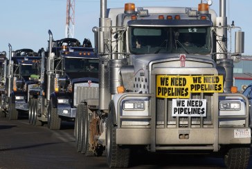 One of two planned protest convoys to Ottawa hits the brakes