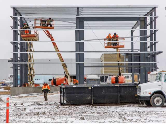 The new Aurora cannabis facility under construction in Medicine Hat, Alberta, as seen in late November.