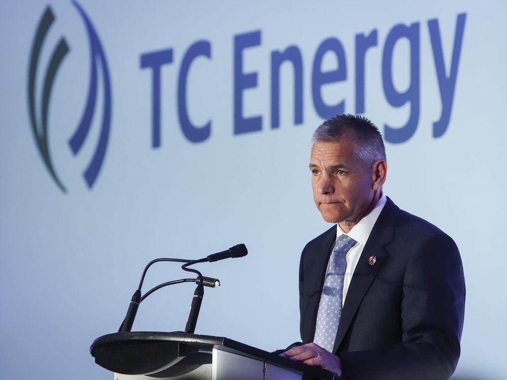  Russ Girling addresses TC Energy Corp.’s annual meeting in Calgary in May 2019.