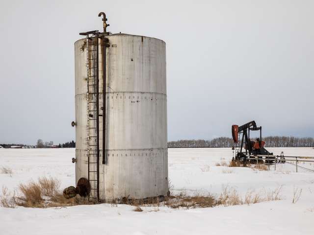 An abandoned oil well site in Alberta.