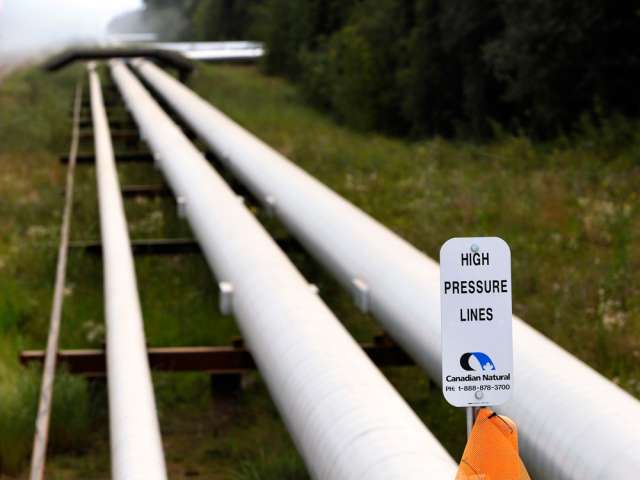 Pipelines at Canadian Natural Resources Ltd.'s Primrose Lake oilsands project.