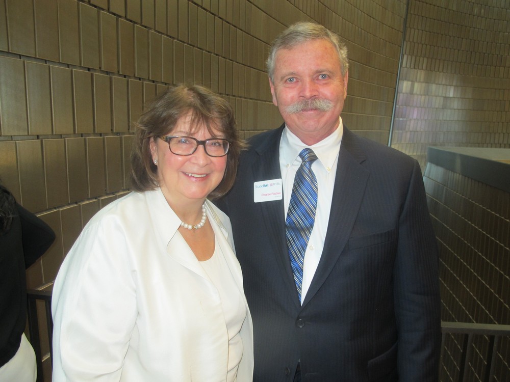  Philanthropist Charlie Fischer and his wife Joanne Cuthbertson pose for the lens at the Chairman’s Reception held April 1 in the National Music Centre.