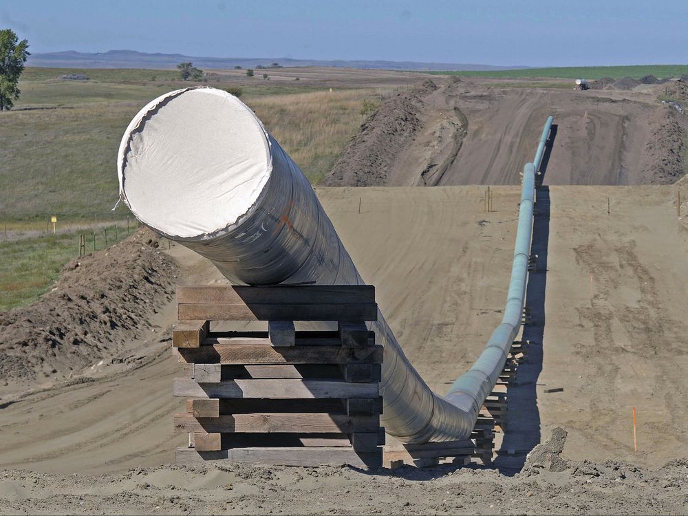 FILE PHOTO: This Sept. 29, 2016 file photo shows a section of the Dakota Access pipeline under construction near St. Anthony in Morton County, N.D.