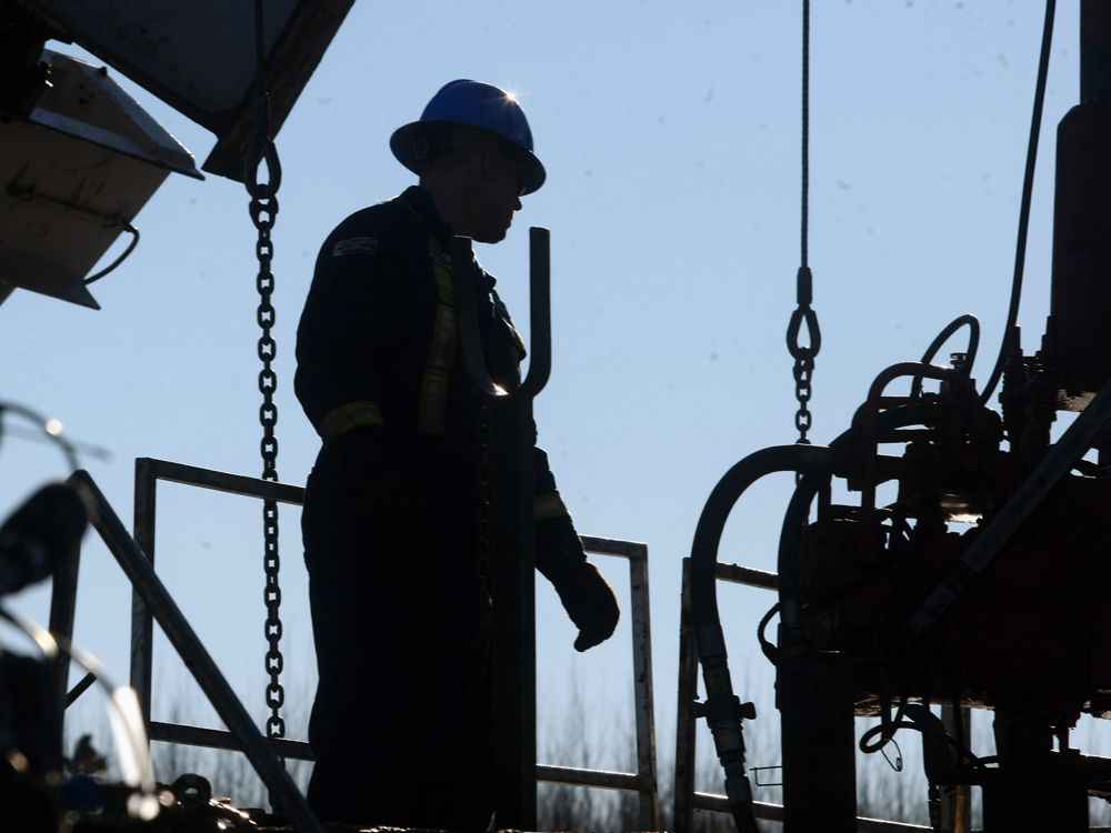  A worker on a Bonterra Energy drilling rig.