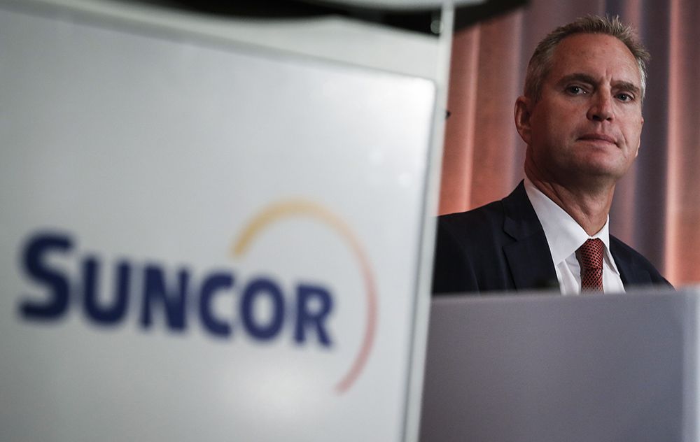  Suncor president and CEO Mark Little at the company’s annual meeting in Calgary on May 2, 2019.