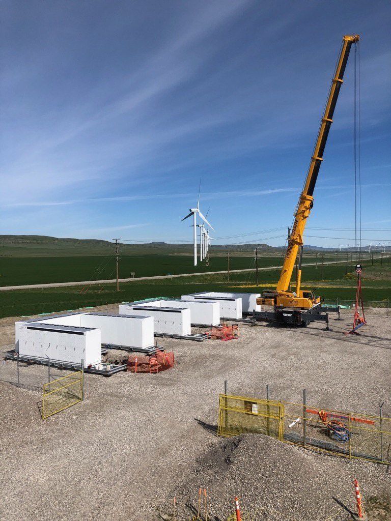  The new Windcharger battery storage project being development by TransAlta Corporation is seen near Pincher Creek. The project has been under development this year and will begin operating later this month.