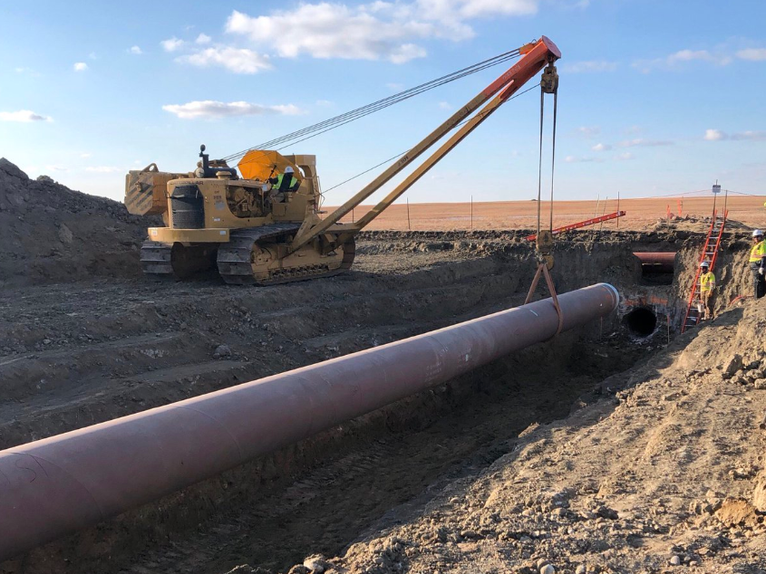  The portion of the Keystone XL pipeline that’s already built is shown here at the Montana-Saskatchewan border.