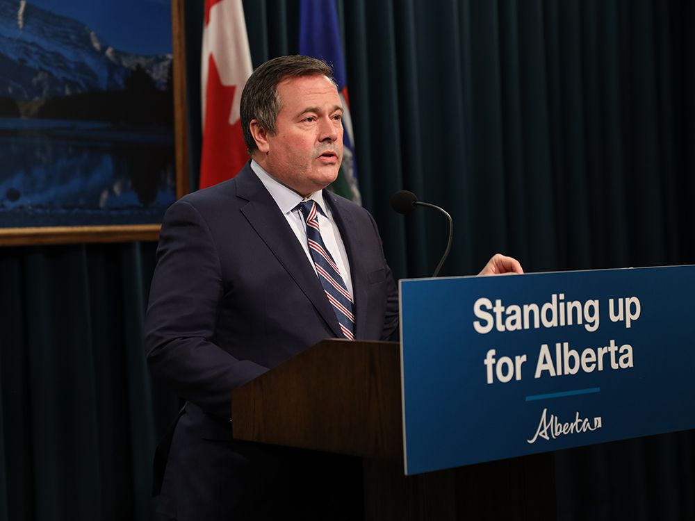  Premier Jason Kenney responds, from Calgary on Jan 20, 2021, to the cancellation of the Keystone XL pipeline’s permit by US President Joe Biden.