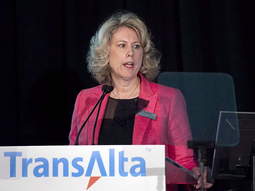  TransAlta Corp. CEO Dawn Farrell speaks during at the company’s annual general meeting in Calgary on Tuesday, April 29, 2014.