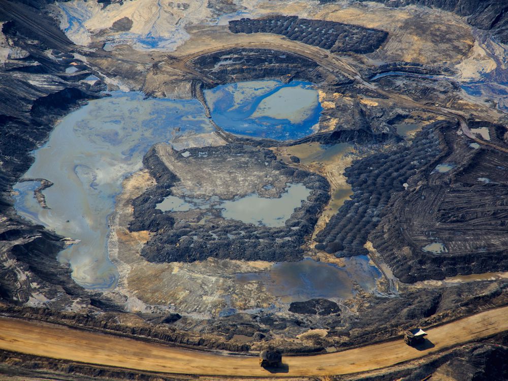  An aerial view of Canadian Natural Resources Limited (CNRL) oilsands mining operation near Fort McKay, Alta.