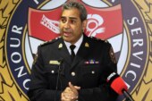 Five arrested after liquid poured on B.C. police chief at memorial for Chantel Moore