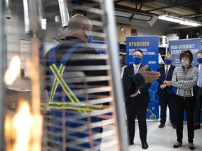 The Alberta government announces a strategy to expand the natural gas sector, in Edmonton on Oct. 6, 2020, and seize emerging opportunities for clean hydrogen, petrochemical manufacturing, liquefied natural gas and plastics recycling.