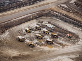 Heavy haulers at an oilsands site near Fort McMurray, Alta.