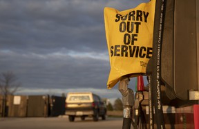 An out of service fuel pump is seen outside a gas station in Princeton, Illinois, U.S., during the oil crash in 2020.