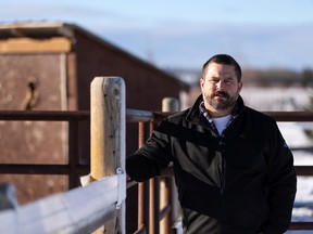 Paul McLauchlin, Reeve for Ponoka County and President of the Rural Municipalities of Alberta, is seen with his family’s horses on their farm near Pigeon Lake south of Edmonton, on Monday, Jan. 18, 2021.