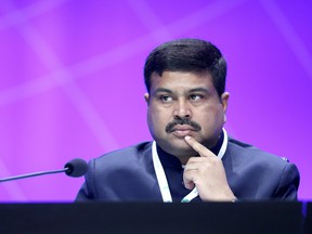 Dharmendra Pradhan, India's former oil minister, during the 6th OPEC International Seminar 'Petroleum: An engine for Global Development' in Vienna, Austria, on June 3, 2015.