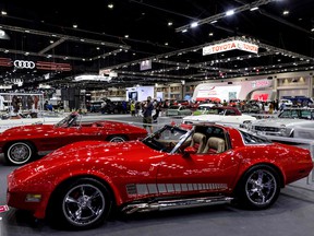 Vintage Chevrolet Corvette cars at the Thailand International Motor Expo 2021.