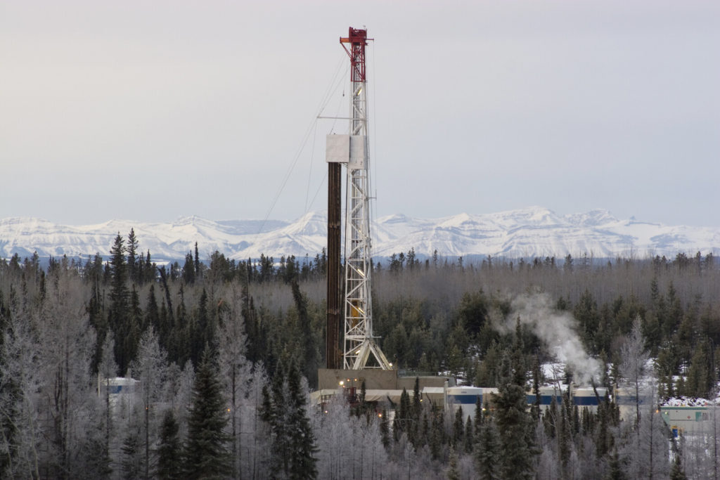 Alberta drilling rig in winter.