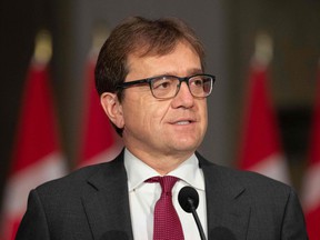 Minister of Natural Resources Jonathan Wilkinson speaks during a press conference in Ottawa, Canada on October 26, 2021.