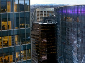 Downtown office towers in Calgary on Wednesday, January 12, 2022.