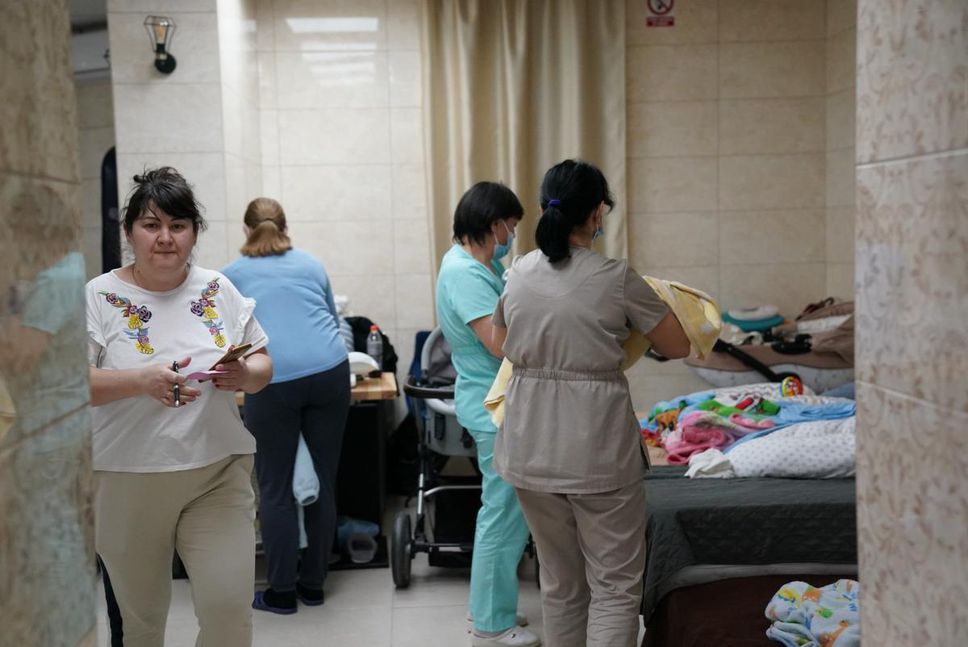 Surrogate mothers care for babies in an underground shelter in a residential area of Kyiv, Ukraine, which is actively under threat of Russian air strikes. The biological parents of these babies are outside of Ukraine, which has left the citizenship and guardianship of these newborns in question. Kyiv, Ukraine. Monday, March 21, 2022. Michael Agosti for Toronto Star