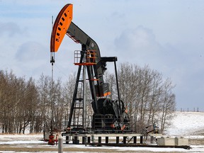 Pumpjacks northwest of Calgary were photographed on Tuesday, March 8, 2022.