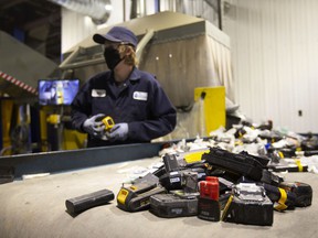 Inside Li-Cycle's facility in Kingston, Ont.