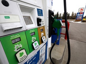 FILE PHOTO: Gas prices continued to rise at the pumps in Calgary on Monday, March 7, 2022.