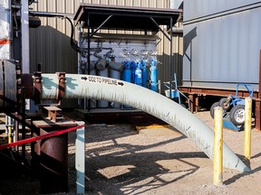 Pipes run through Shell’s new Quest Carbon Capture and Storage facility in Fort Saskatchewan, Alta.