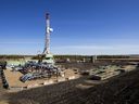 FILE PHOTO: An Encana natural gas drilling rig in the Montney called PD 521. Its on a planned 12-well site located northwest of Dawson Creek.