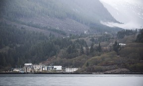 The WoodFibre LNG project site is pictured in Howe Sound on April 19, 2017.