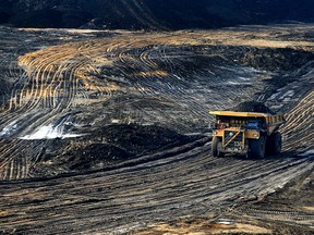 A heavy hauler truck is shown at Shell Albian Sands’ Jackpine Mine in Alberta.