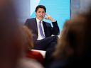 Prime Minister Justin Trudeau is interviewed by Bloomberg climate reporter Akshat Rathi at an Ottawa conference organized by the Canadian Climate Institute.