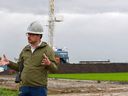 Chris Doornbos, CEO and founder of E3 Lithium, begins drilling the first well for the company east of Olds on Thursday, June 23, 2022. The company is launching a pilot project to extract lithium out of the brine left over from oil reservoirs like the Leduc Reservoir. 