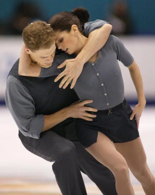 Jamie Salé and David Pelletier at the 2002 Olympic Games in Salt Lake City. They shot to fame after judges scored them as only finishing second and a scandal was born.