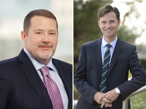 FILES: Cenovus Energy CEO Alex Pourbaix (L) and Suncor Energy interim CEO Kris Smith.