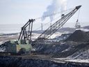 A giant drag line works in the Highvale Coal Mine to feed the nearby Sundance Power Plant near Wabamun in 2014. The plant has since been converted to natural gas.