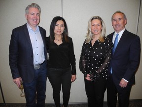 From left: Tenaris’s Dave McHattie and his wife Mirna McHattie with Tenaris’s Shellie Clark and her husband Brian Clark. Tenaris was a diamond sponsor of the successful gala. Bill Brooks photo