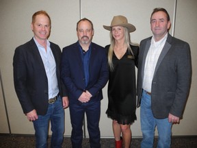 Representing platinum sponsor Precision Drilling are, from left: Jim Clarke, Marrett Alwood, Ashley Connolly and Corey Lazar.