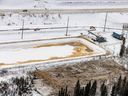 A tailings pond at Imperial Oil's Kearl Lake oilsands operation north of Fort McMurray on Feb. 25, 2023.