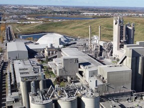 Heidelberg Materials’ cement manufacturing facility in northwest Edmonton.