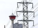 Power lines in Calgary on Monday, April 25, 2022. 