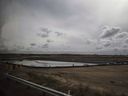 Suncor is reporting the release of six million litres of water from a pond on its Fort Hills oilsands mine that exceeded guidelines for sediment. A tailings pond at Suncor Fort Hills near Fort McMurray, Alta, on Monday, Sept. 10, 2018.