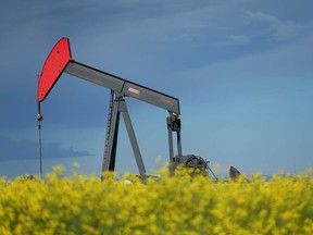 A pumpjack is seen near Calgary.