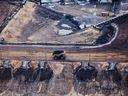 A heavy hauler truck at an oilsands facility in Fort McMurray, Alta.