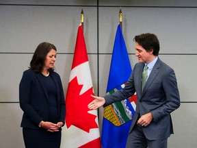 Danielle Smith and Justin Trudeau