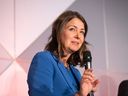 Alberta Premier Danielle Smith speaks at a ministerial roundtable in BMO Centre at Stampede Park during the World Petroleum Congress on Tuesday, Sept. 19.